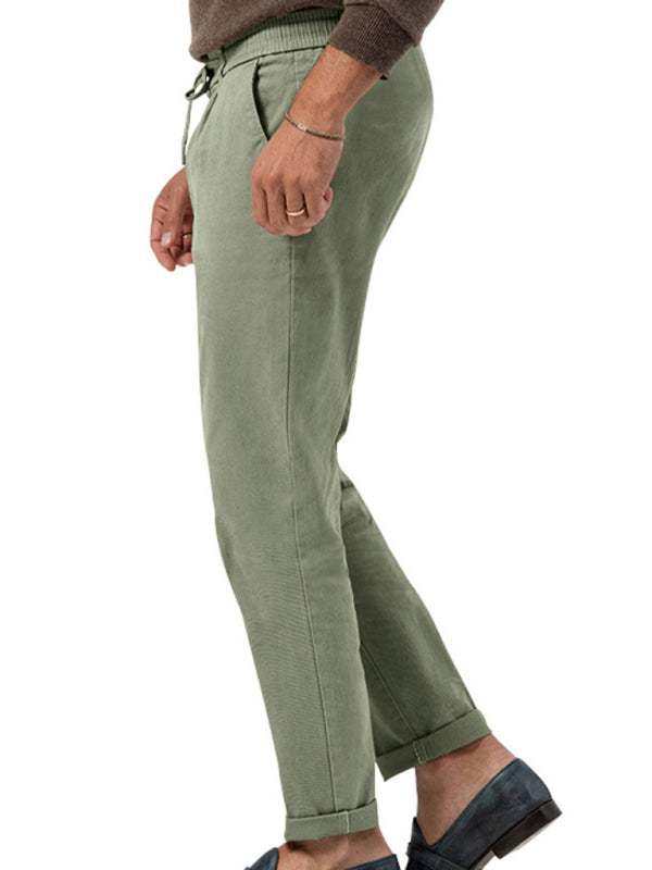 Stylish Men's Solid Color Straight-Leg Business Casual Trousers for Effortless Elegance - MENLL