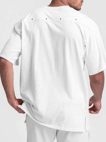 Ultimate Comfort Men's Quick-Dry Knitted Sports T-Shirt - Short Sleeve Round Neck for All-Day Leisure and Activity - MENLL