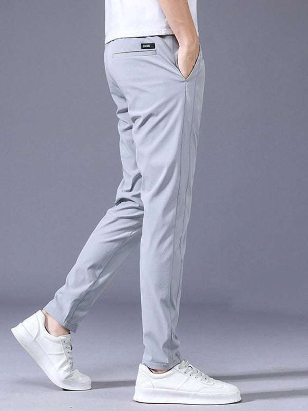 Effortless Style: Boys' Non-Iron Straight Loose Cargo Pants with Elastic Comfort - MENLL