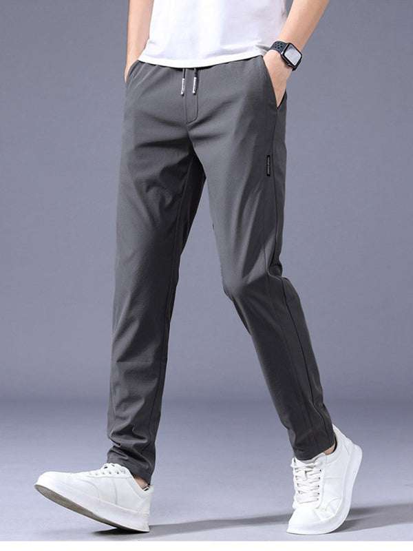 Effortless Style: Boys' Non-Iron Straight Loose Cargo Pants with Elastic Comfort - MENLL