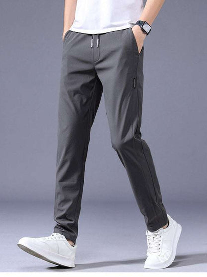 Effortless Style: Boys' Non-Iron Straight Loose Cargo Pants with Elastic Comfort - MENLL