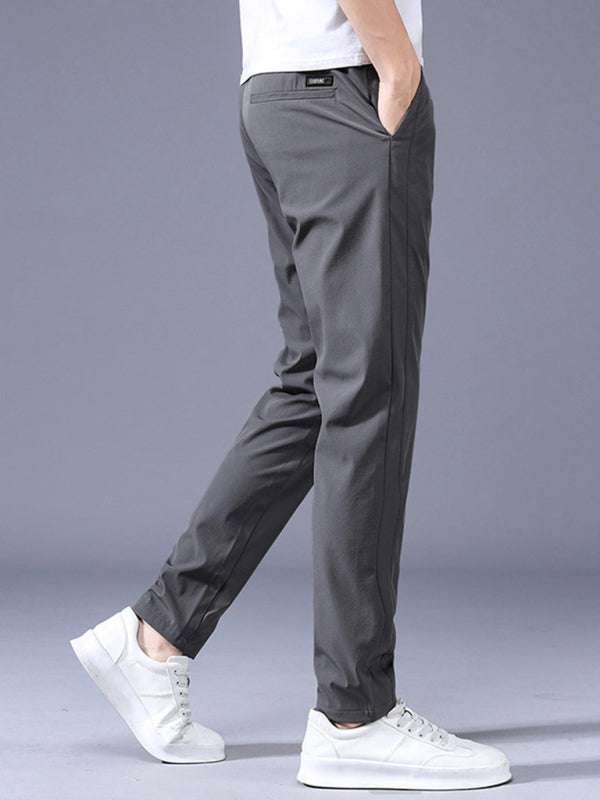 Effortless Style: Boys' Non-Iron Straight Loose Cargo Pants with Elastic Comfort - MENLL