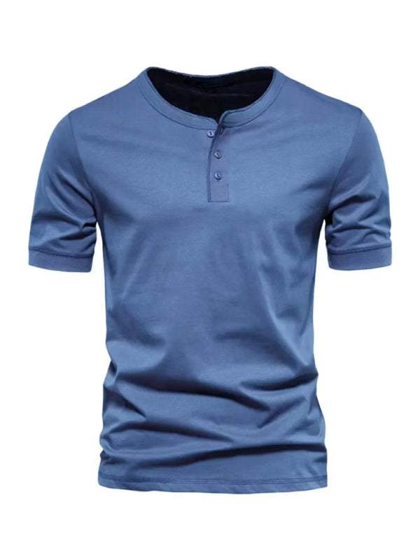Elevate Your Wardrobe: Henry Slim Fit Crewneck Short Sleeve T-Shirt for Men - MENLL