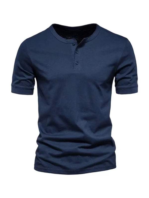 Elevate Your Wardrobe: Henry Slim Fit Crewneck Short Sleeve T-Shirt for Men - MENLL