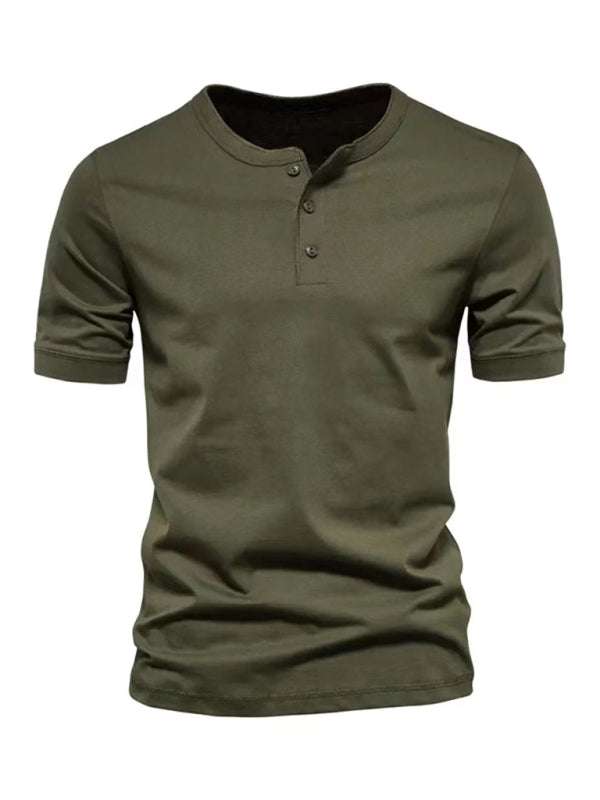 Elevate Your Wardrobe: Henry Slim Fit Crewneck Short Sleeve T-Shirt for Men - MENLL
