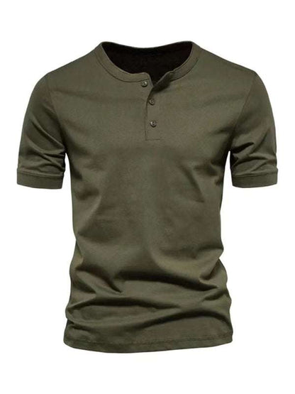 Elevate Your Wardrobe: Henry Slim Fit Crewneck Short Sleeve T-Shirt for Men - MENLL