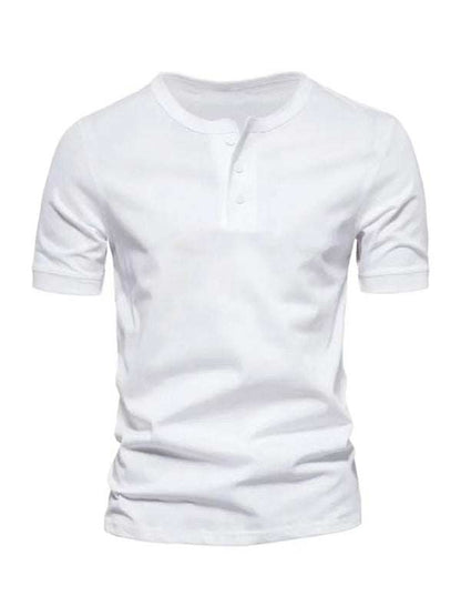 Elevate Your Wardrobe: Henry Slim Fit Crewneck Short Sleeve T-Shirt for Men - MENLL