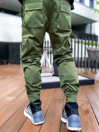 Stylish Men's Loose-Fit Multi-Pocket Cargo Pants for Effortless Street Style - MENLL