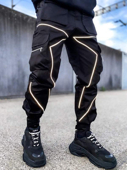 Stylish Men's Loose-Fit Multi-Pocket Cargo Pants for Effortless Street Style - MENLL