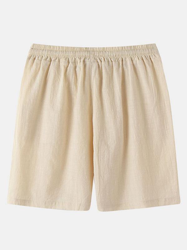 Korean Style Men’s Cotton-Linen Beach Pants - Lightweight Solid Color Casual Trousers for Effortless Summer Style - MENLL