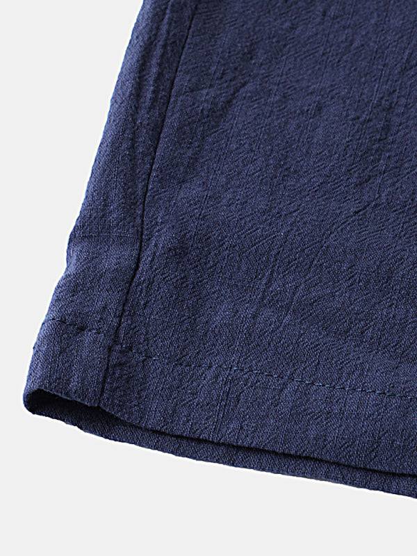 Korean Style Men’s Cotton-Linen Beach Pants - Lightweight Solid Color Casual Trousers for Effortless Summer Style - MENLL