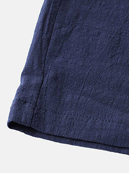 Korean Style Men’s Cotton-Linen Beach Pants - Lightweight Solid Color Casual Trousers for Effortless Summer Style - MENLL