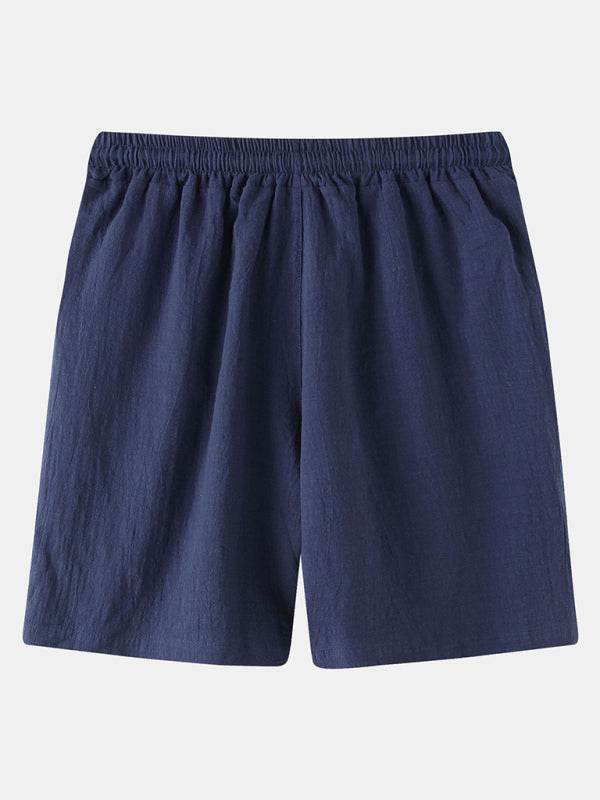 Korean Style Men’s Cotton-Linen Beach Pants - Lightweight Solid Color Casual Trousers for Effortless Summer Style - MENLL
