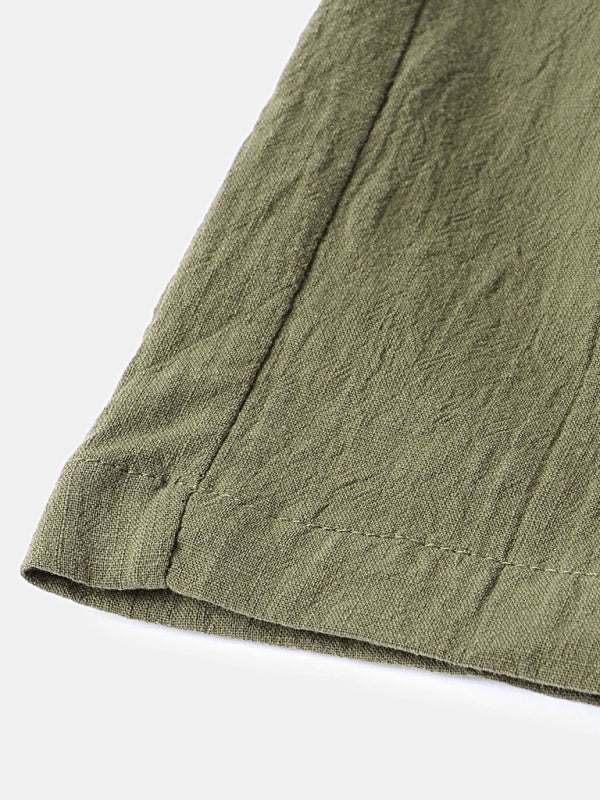 Korean Style Men’s Cotton-Linen Beach Pants - Lightweight Solid Color Casual Trousers for Effortless Summer Style - MENLL