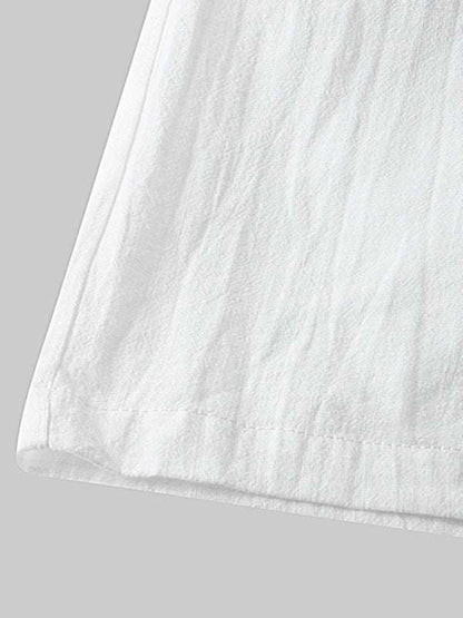 Korean Style Men’s Cotton-Linen Beach Pants - Lightweight Solid Color Casual Trousers for Effortless Summer Style - MENLL
