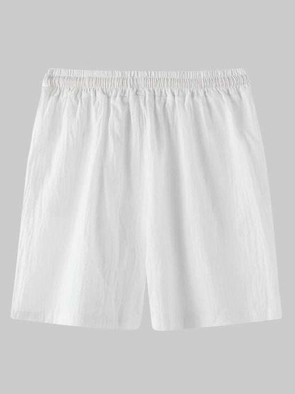 Korean Style Men’s Cotton-Linen Beach Pants - Lightweight Solid Color Casual Trousers for Effortless Summer Style - MENLL