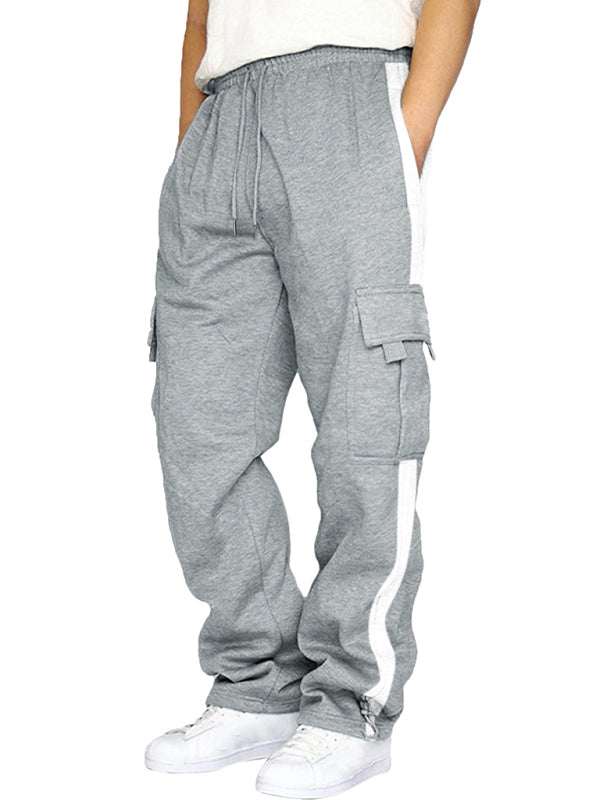 Men's cozy velvet multi-pocket overalls for autumn and winter, featuring spacious pockets and a loose fit design.