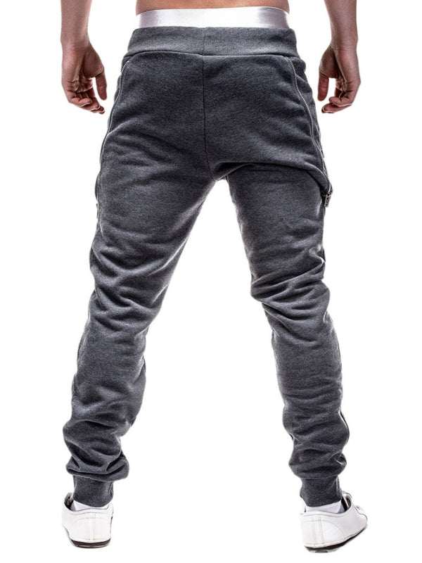 Trendy Men's Personalized Zipper-Trim Casual Trousers for Effortless Style - MENLL