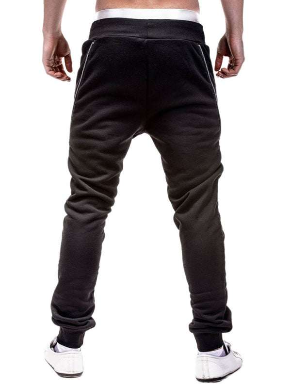 Trendy Men's Personalized Zipper-Trim Casual Trousers for Effortless Style - MENLL
