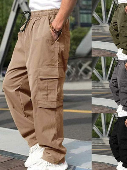 Effortlessly Stylish Men's Straight-Leg Casual Trousers - MENLL