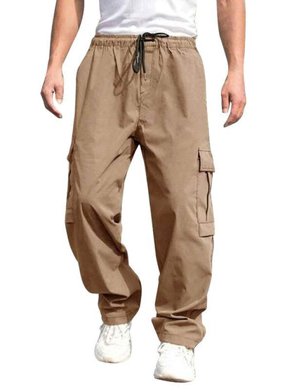 Effortlessly Stylish Men's Straight-Leg Casual Trousers - MENLL