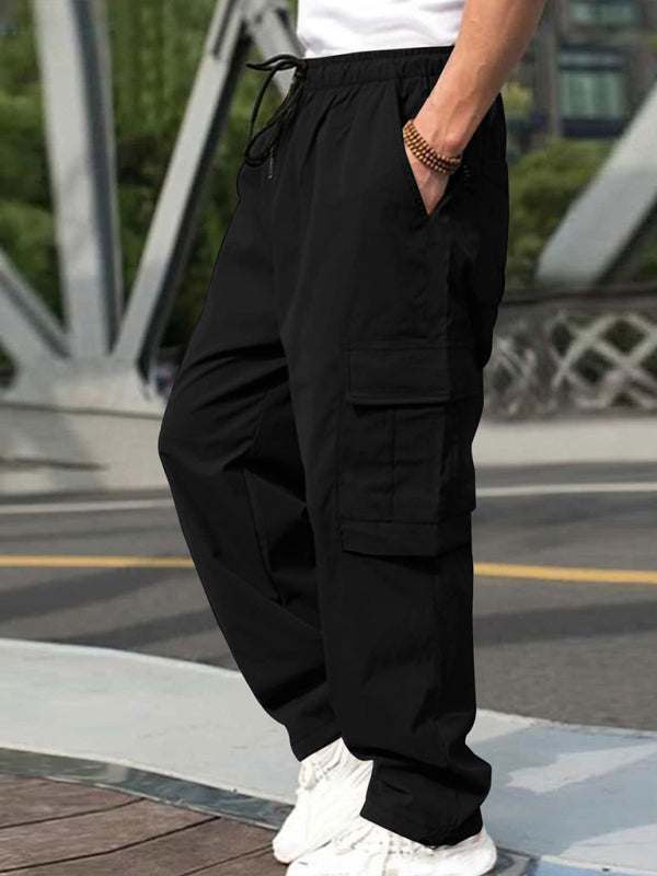 Effortlessly Stylish Men's Straight-Leg Casual Trousers - MENLL
