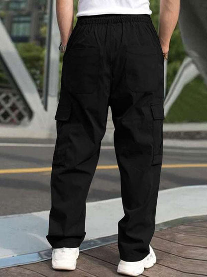 Effortlessly Stylish Men's Straight-Leg Casual Trousers - MENLL