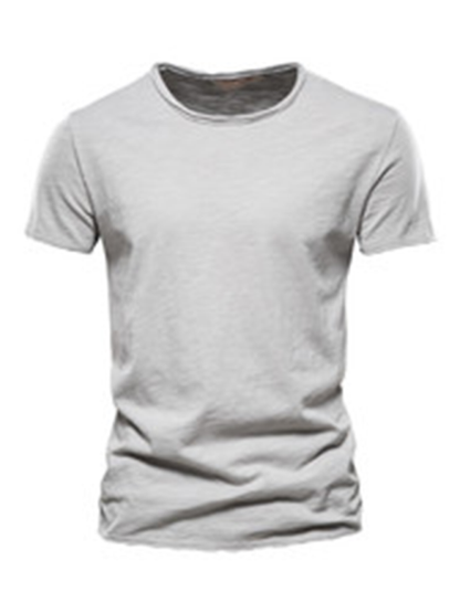 Men's Premium Slub Cotton Round Neck Tee - Effortless Style for Spring & Summer - MENLL