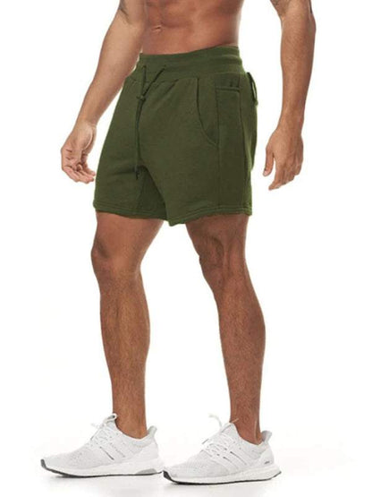 Ultimate Comfort Men's Multi-Pocket Sports Gym Shorts with Hanging Towel for Stylish Running and Training - MENLL