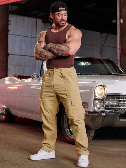 Versatile Men's Spliced Casual Sports Overalls - Easygoing Comfort for Spring & Summer Adventures - MENLL