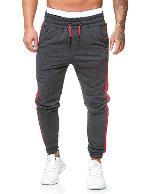 Vibrant Color Block Men's Casual Sports Trousers for Spring-Summer Adventure - MENLL