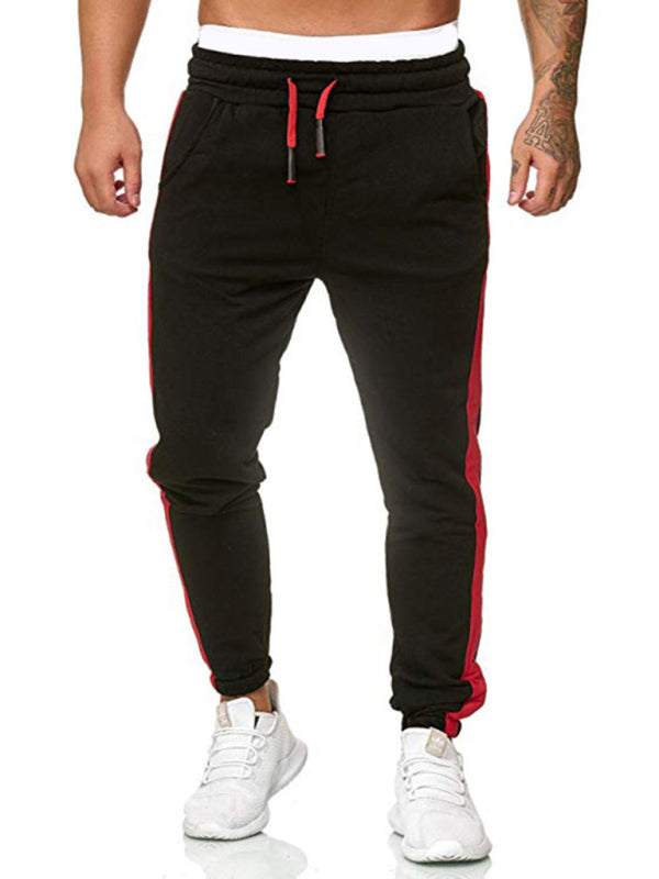 Vibrant Color Block Men's Casual Sports Trousers for Spring-Summer Adventure - MENLL