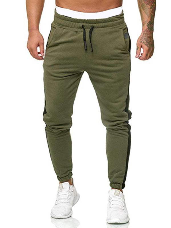 Vibrant Color Block Men's Casual Sports Trousers for Spring-Summer Adventure - MENLL