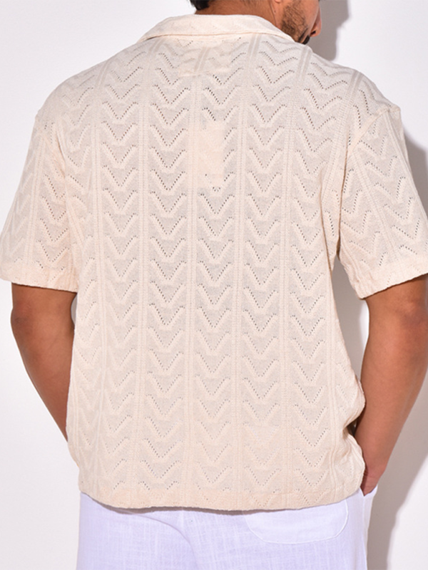 Relaxed Fit Men's Short-Sleeve Knitted T-Shirt - Stylish Street Casual Top for Spring-Summer - MENLL