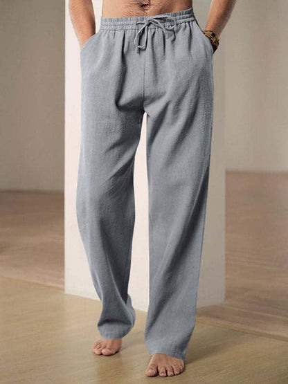 Ultimate Comfort Men's Casual Linen Sports Trousers - Breathable & Loose Fit for Effortless Style - MENLL