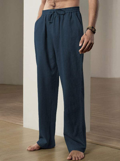 Ultimate Comfort Men's Casual Linen Sports Trousers - Breathable & Loose Fit for Effortless Style - MENLL
