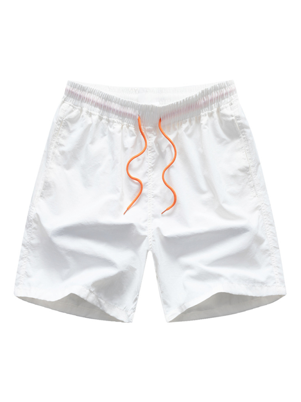 Men's lightweight quick-dry summer adventure shorts with orange drawstring.