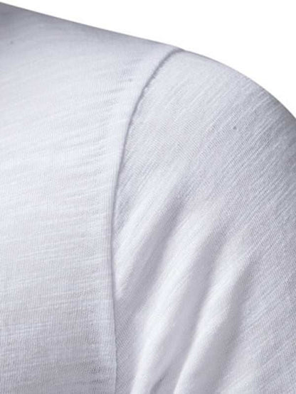 Classic Comfort: Men's Short Sleeve Casual Henley T-Shirt for Effortless Style - MENLL