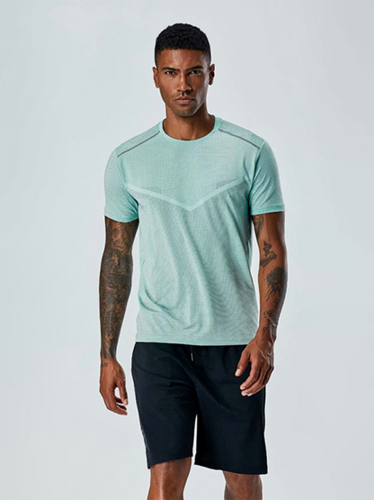 Men's Quick-Dry Short Sleeve Athletic T-Shirt - Ultimate Comfort for Running & Training - MENLL