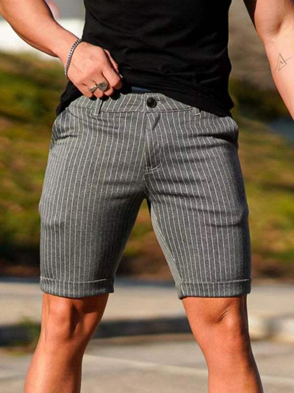 Stylish Men's Plus Size Slim Fit Plaid Shorts for Casual Spring-Summer Vibes - MENLL