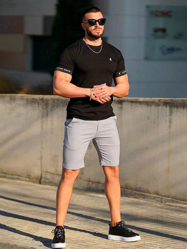 Stylish Men's Plus Size Slim Fit Plaid Shorts for Casual Spring-Summer Vibes - MENLL