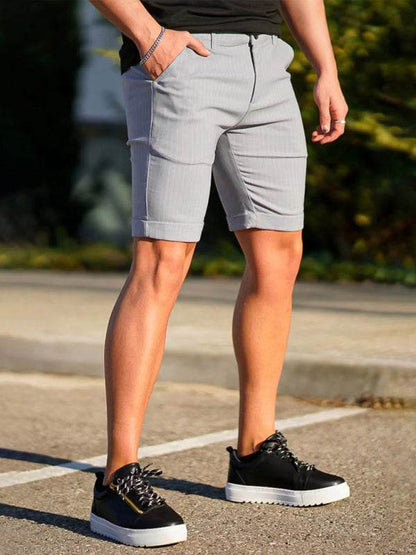 Stylish Men's Plus Size Slim Fit Plaid Shorts for Casual Spring-Summer Vibes - MENLL