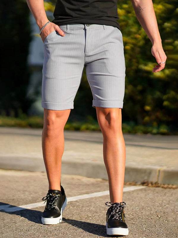 Stylish Men's Plus Size Slim Fit Plaid Shorts for Casual Spring-Summer Vibes - MENLL