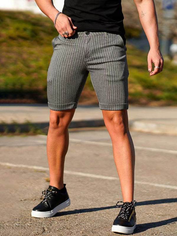 Stylish Men's Plus Size Slim Fit Plaid Shorts for Casual Spring-Summer Vibes - MENLL