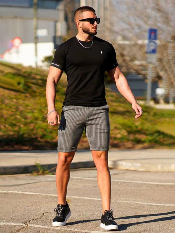 Stylish Men's Plus Size Slim Fit Plaid Shorts for Casual Spring-Summer Vibes - MENLL