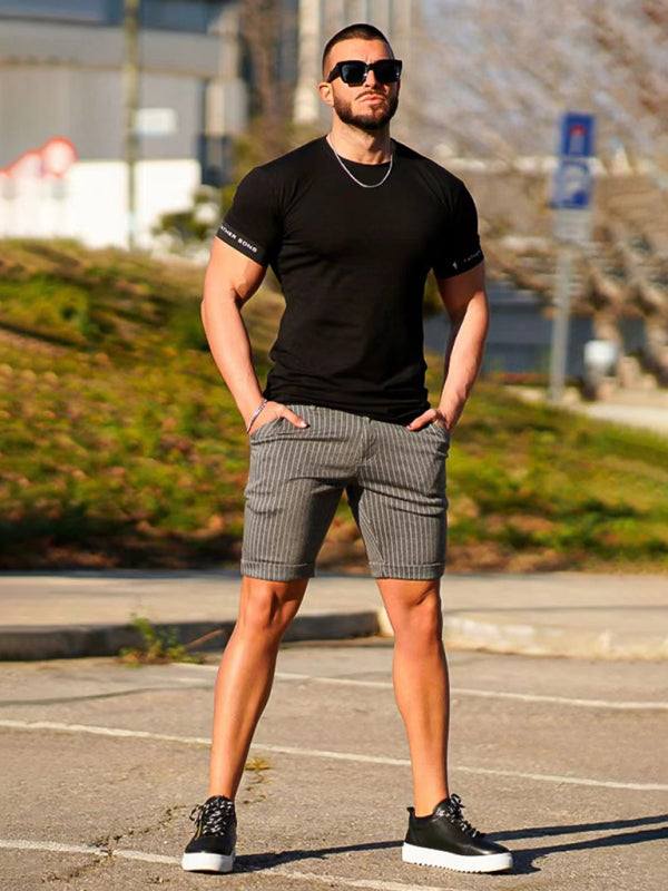 Stylish Men's Plus Size Slim Fit Plaid Shorts for Casual Spring-Summer Vibes - MENLL
