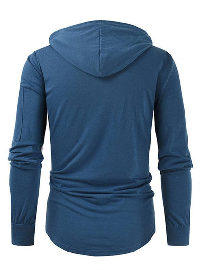 Stylish Men's Solid Color Lace-Up Pullover Hoodie for Year-Round Casual Comfort - MENLL