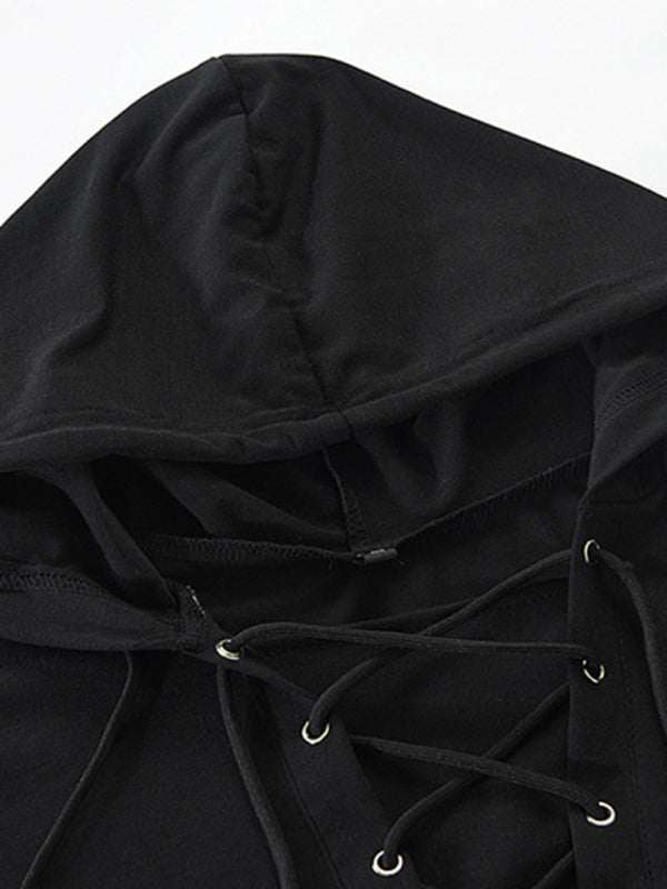 Stylish Men's Solid Color Lace-Up Pullover Hoodie for Year-Round Casual Comfort - MENLL