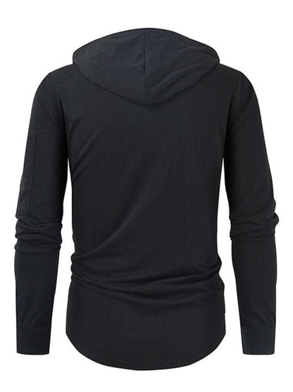 Stylish Men's Solid Color Lace-Up Pullover Hoodie for Year-Round Casual Comfort - MENLL