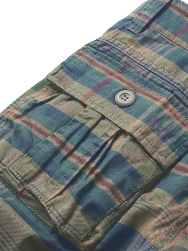 Versatile Men's Plaid Cargo Shorts - Comfortable Cotton Sweatpants with Pocket for Effortless Style - MENLL